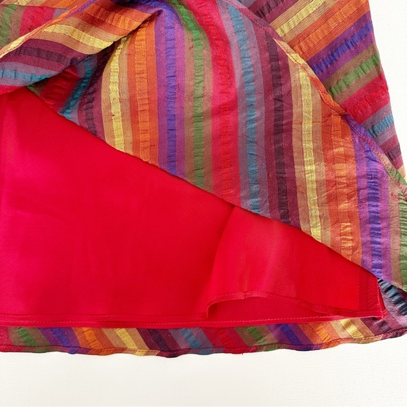 Lynn Lugo Silk Dress Striped Strapless Multicolor Party Wedding Women's Size 2 - Picture 9 of 11